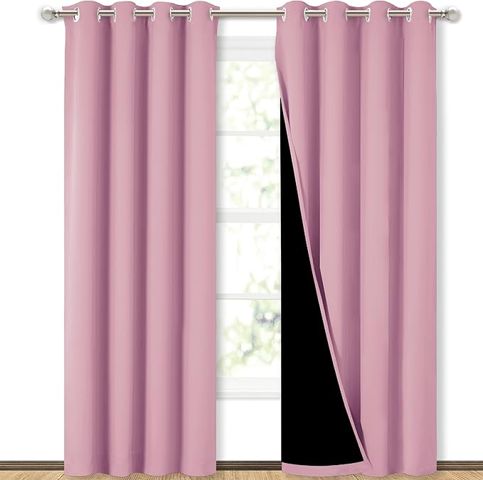 NICETOWN Full Shading Curtains 90" Long 2 Panels Set by NICETOWN