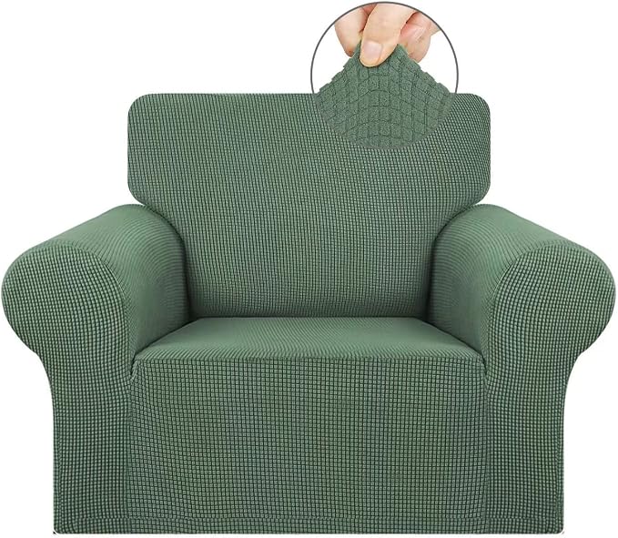 KEKUOU Stretch Single Sofa Slipcover 1 Piece Couch Sofa Cover Furniture by KEKUOU