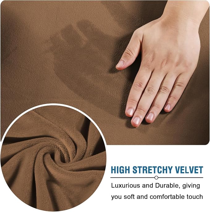 H.VERSAILTEX High Stretch Sofa Slipcover 4 Piece Cover Velvet Furniture - Image 4