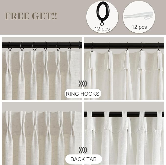 IVAPUPU Extra Width Pinch Pleated Curtains - Image 4