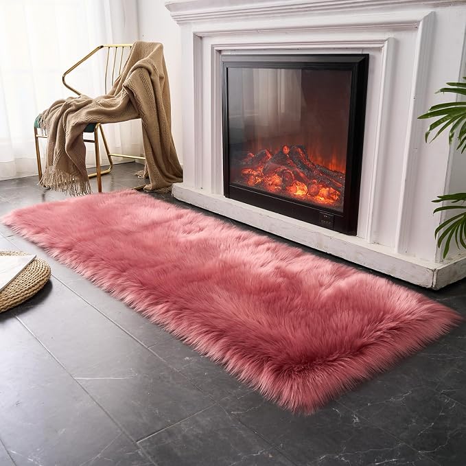 EasyJoy Ultra Soft Fluffy Rugs Faux Fur Rug Chair Cover Seat Pad Fuzzy Area Rug - Image 2