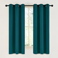 NICETOWN Teal Blackout Cafe Faux Silk Curtains by NICETOWN
