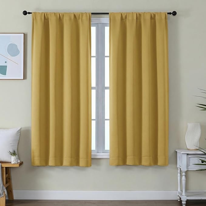 Simplebrand Ava Bright Gold Blackout Curtains by Simplebrand