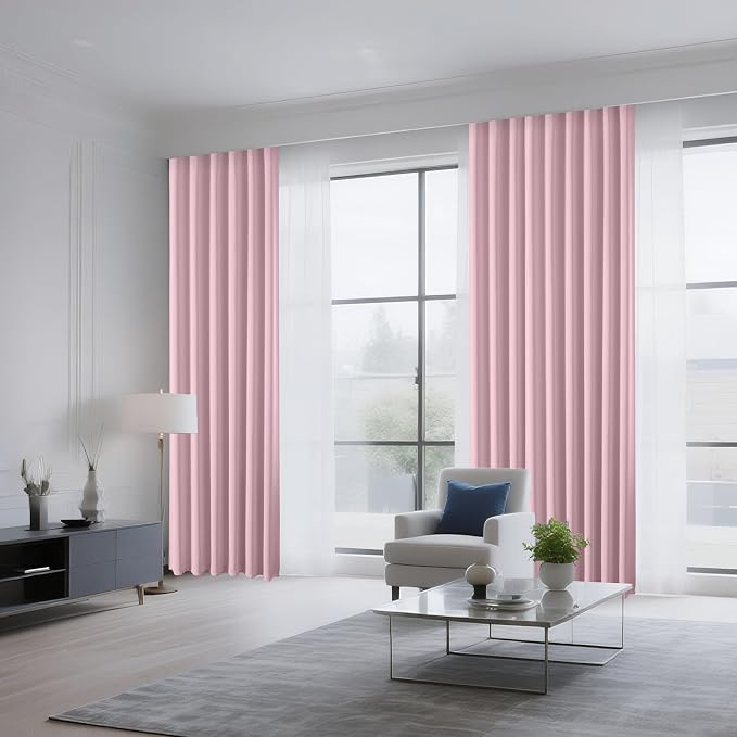 CUCRAF Light Pink Blackout Curtains Customize, Rod Pocket Room Darkening Curtain - Image 8