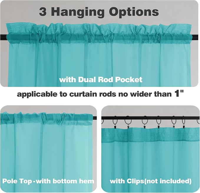 Chyhomenyc Turquoise Sheer Valances - Image 5
