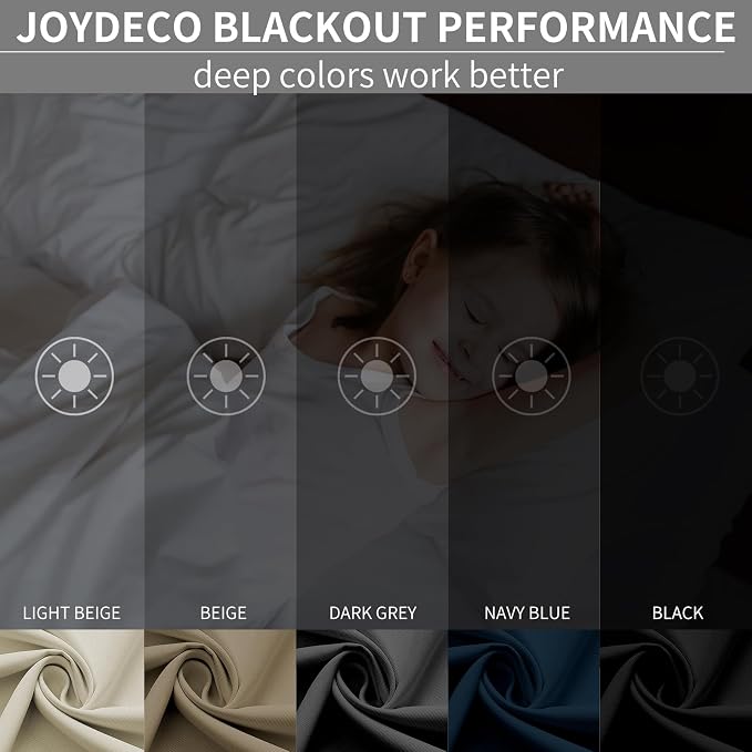 Joydeco Blackout Curtains 72 Inch Length 2 Panels Set, Thermal Insulated Long - Image 2