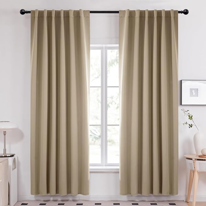 Deconovo Blackout Curtains, Thermal Insulated, W52 x L95 2 Panels, Back Tab by Deconovo