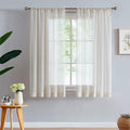 FMFUNCTEX Linen Sheer Curtains for Bedroom, Natural Flax Blend Window Draperies by Fmfunctex