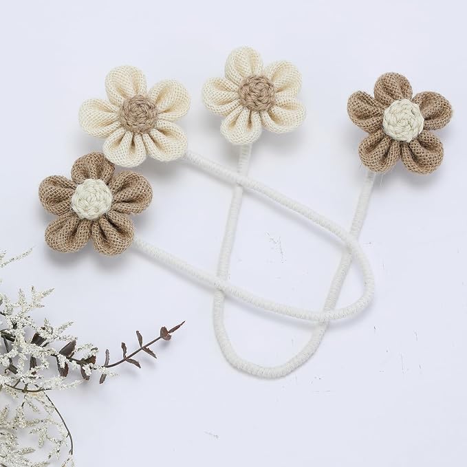 KLOGTSIND Flower Curtain Tiebacks, 6 Pack Boho Curtain Ties Elegant DIY Curtain - Image 6