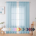Simplebrand Sky Blue Sheer Curtains 84 Inches Long, Light Filtering Rod Pocket by Simplebrand
