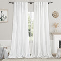 Nanspring Extra Long White Curtain 105 inches Long 2 Panels Set by Nanspring