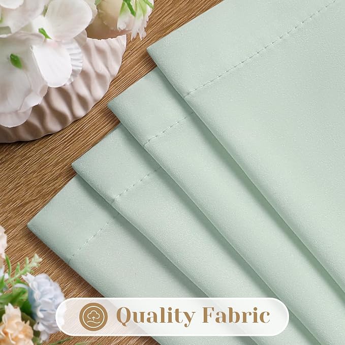 HOMEIDEAS Non-See-Through Sage Green Privacy Sheer Curtains, 52 X 96 Inches - Image 4