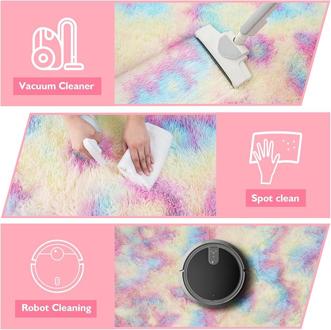 yulidayang Rainbow Fluffy Round Area Rugs - Image 5
