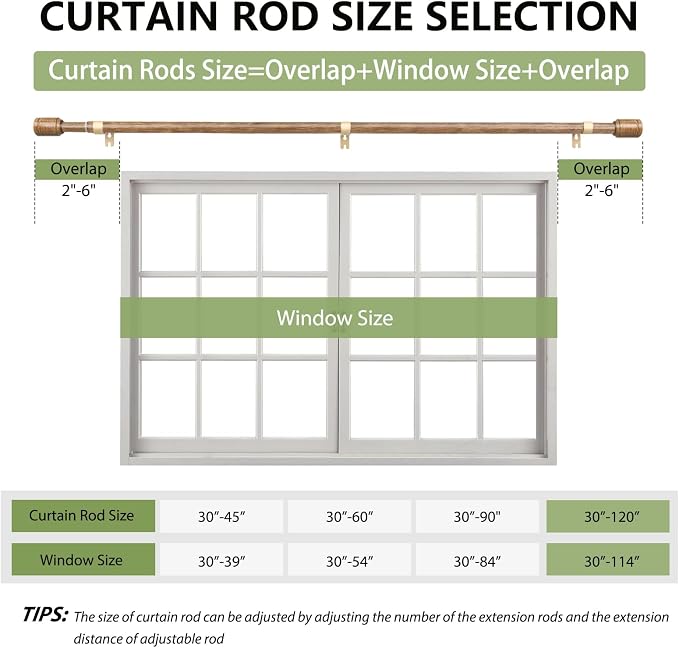 5/8” Diameter Curtain Rods 30-120 Inch, - Image 2