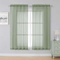Simplebrand Sage Green Sheer Curtains, 2 Panels Set by Simplebrand