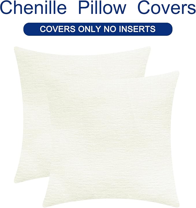 CaliTime Throw Pillow Covers Decorative 16 X 16 Inches Pack of 2 Cozy Chenille - Image 6