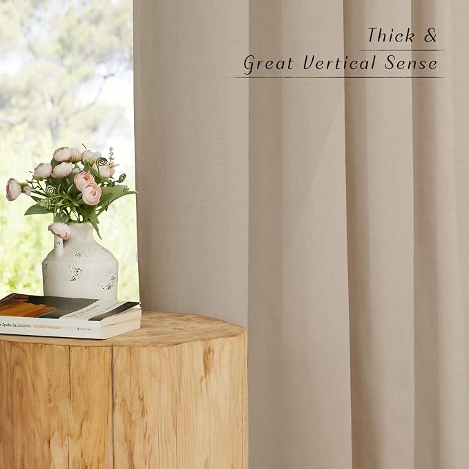 NICETOWN Privacy Light Filtering Linen Curtains & Drapes, Grommet Privacy Added - Image 5