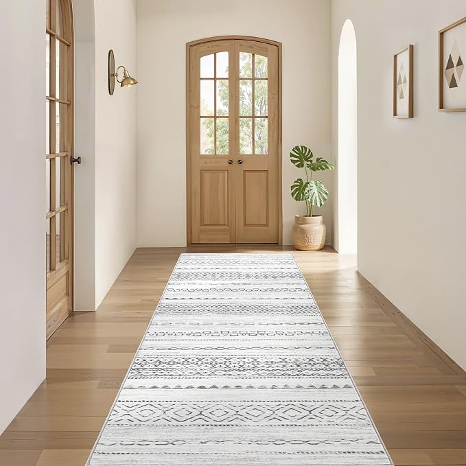 Nakagishi Runner Rug Kitchen Washable Rugs: 3x8 Non-Slip Boho Soft Modern Stain - Image 4