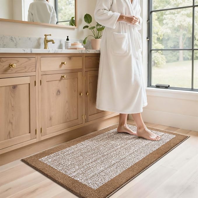 48x24 Long Bathroom Rugs Washable Non Slip, Coffee Bath Mat - Image 3