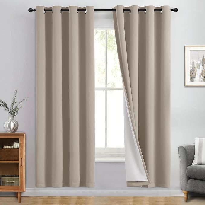 Yakamok 100% Blackout Curtain Panels 72 inches Cold and Light Blocking Drapes by Yakamok