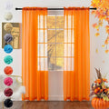 youleyar Solid Sheer Rod Pocket Curtain Voile Draperies 2 Panels White Beige by Youleyar