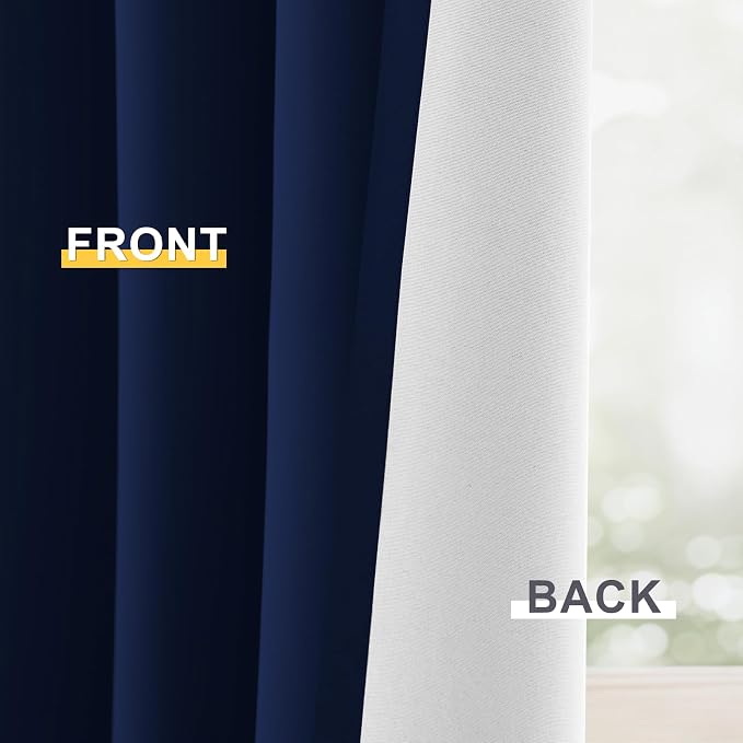 Yakamok 100% Blackout Curtain Panels 84 inches Cold and Light Blocking Drapes - Image 6