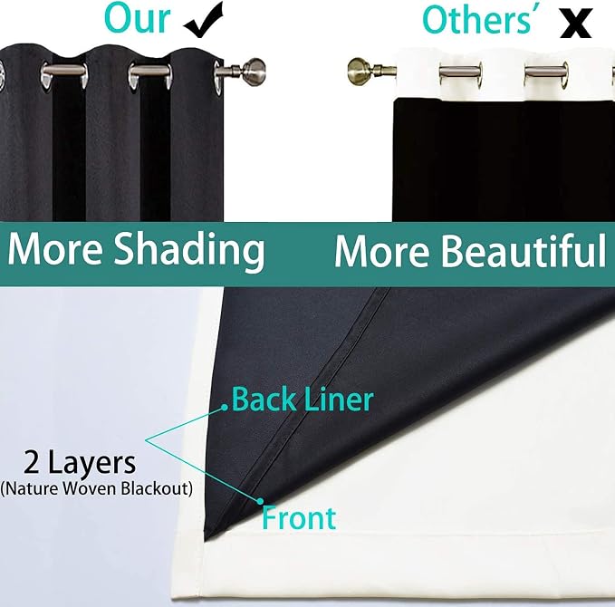 Yakamok 63 Inch Length 100% Blackout Curtains - Image 5