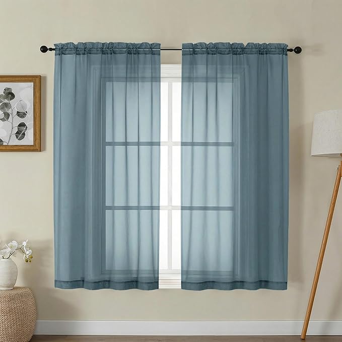 Gwine Sheer Curtains for Bedroom 54 inches Long by Gwine