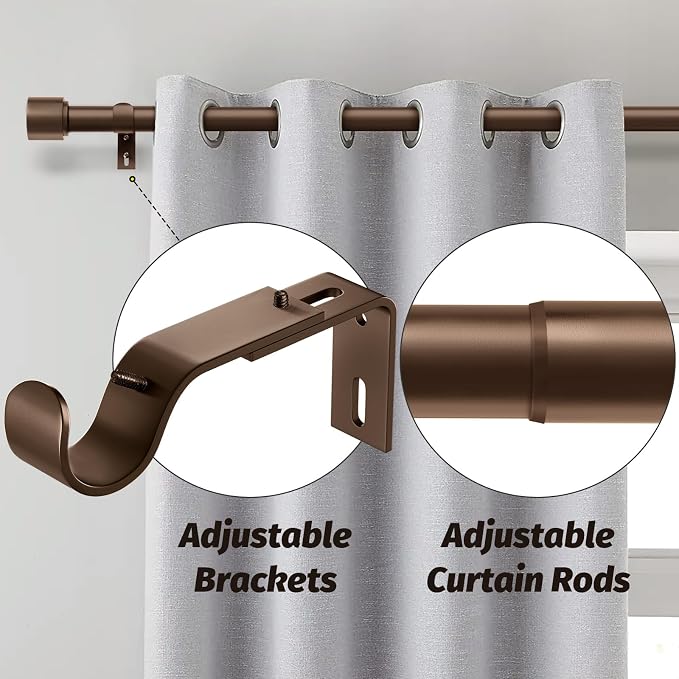 GEEBOBO 2 Pack Bronze Curtain Rods - Image 2