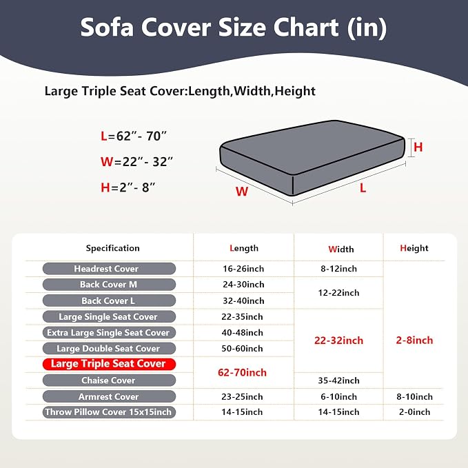Couch Cushion Covers for Sofa Couch Covers Wear-Resistant Universal Sofa Cover - Image 3