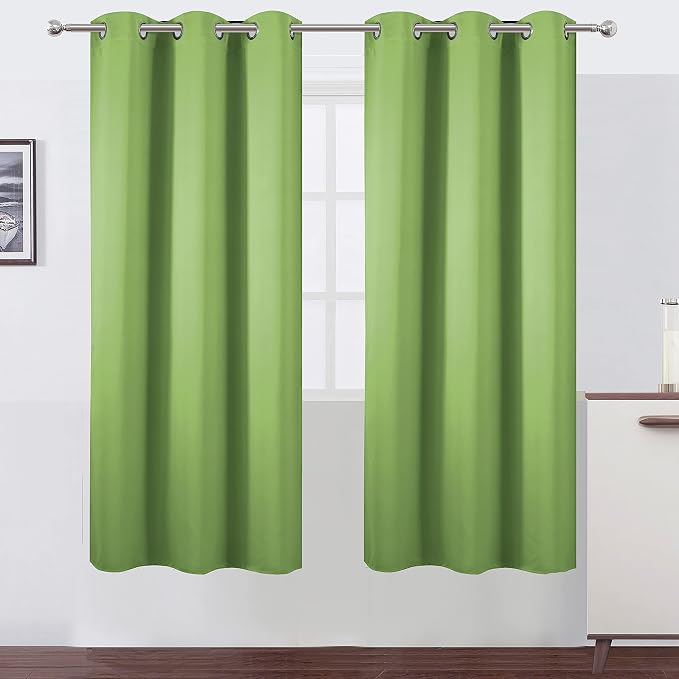 LEMOMO Light Green Thermal Blackout Curtains/42 x 72 Inch/Set of 2 Panels Room by Lemomo