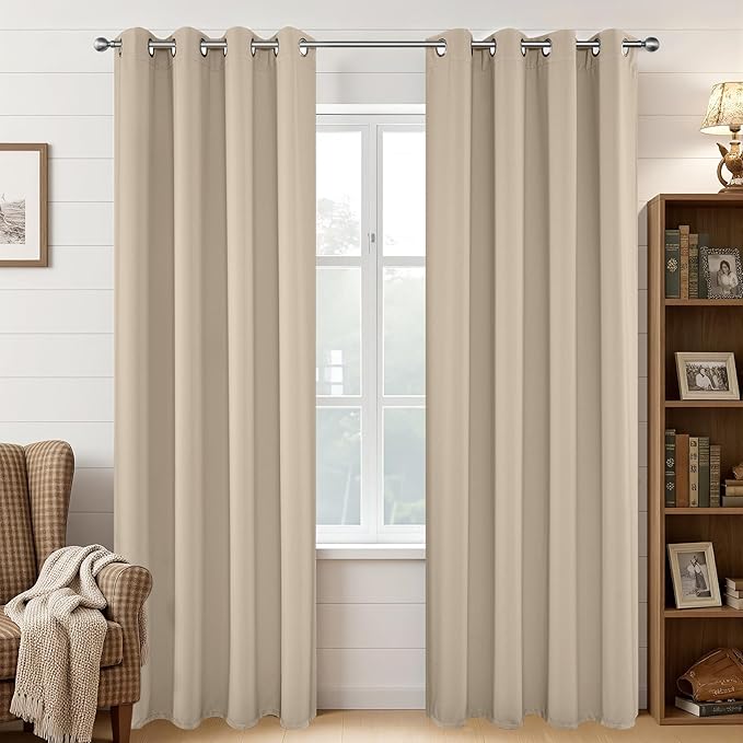 Joydeco Blackout Curtains 95 Inches Long 1 Panel, Thermal Insulated Long by JOYDECO
