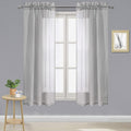 DWCN Grey Sheer Curtains Semi Transparent Voile Rod Pocket Curtains by DWCN
