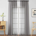 Grey Sheer Curtains for Windows 108 inches Long 2 Panels Set, Soft Airy by Home