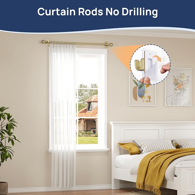 ENJOYBASICS No Drill Curtain Rods - Image 3