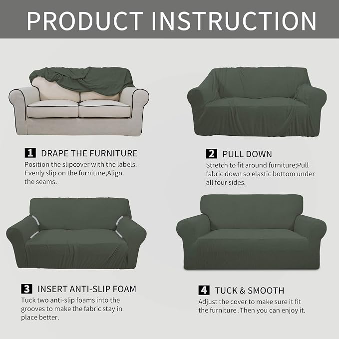 Easy-Going Stretch Oversized Sofa Slipcover 1-Piece Sofa Cover Furniture - Image 5