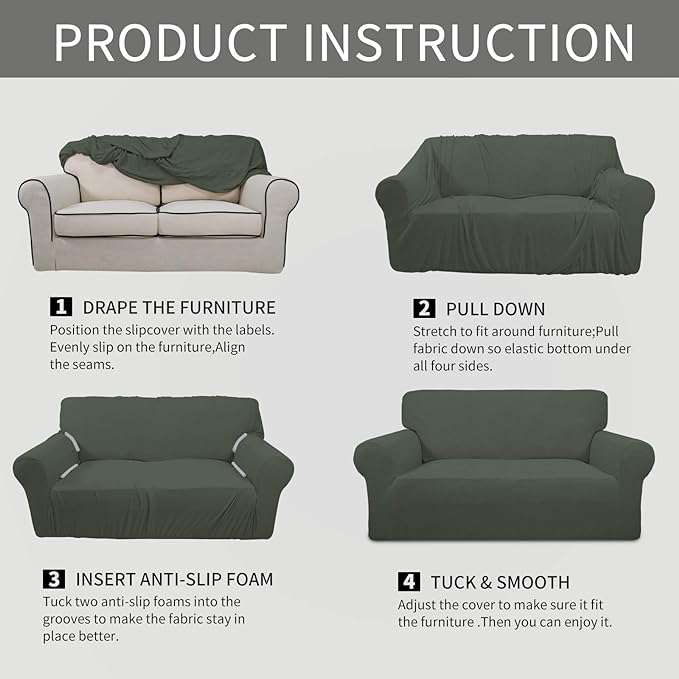 Easy-Going Stretch Sofa Slipcover 1-Piece Sofa Cover Furniture Protector Couch - Image 5