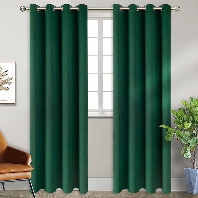 BGment Green Blackout Curtains 96 Inches Long, Grommet Thermal Insulated Room by BGment