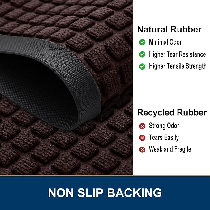 Smiry Front Door Mat Outside Entrance, Heavy Duty Natural Rubber Doormat - Image 4