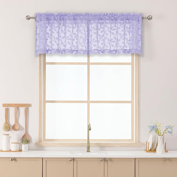 Chyhomenyc Light Purple Sheer Valances by Chyhomenyc