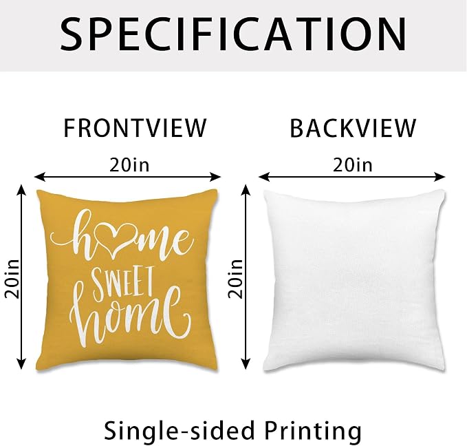 Hexagram Geometric Yellow Pillow Covers 20x20 Set of 4, Decorative Outdoor Boho - Image 4