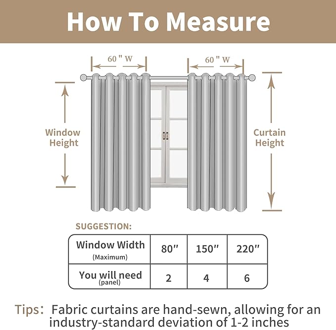 LAMIT Natural Linen Curtains 63 inch Length - Image 7