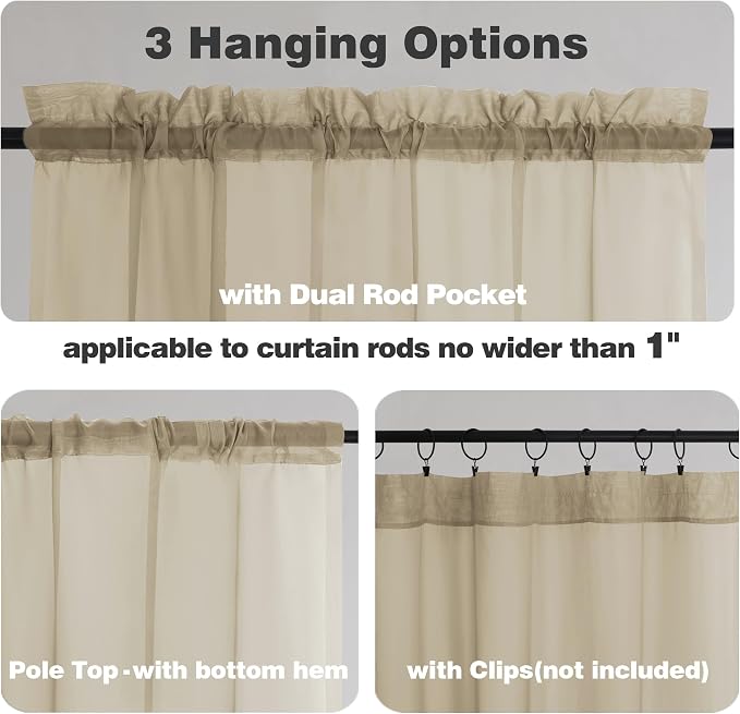 Chyhomenyc Taupe Sheer Valances - Image 5
