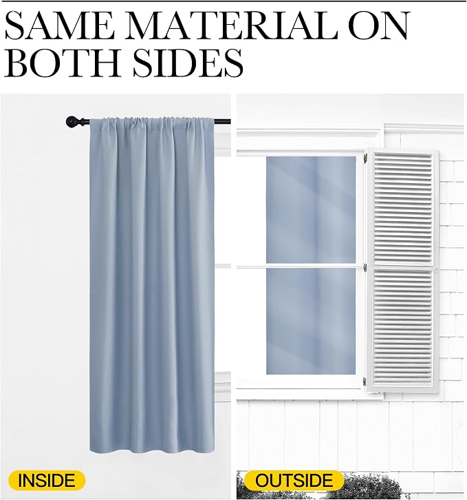 NICETOWN Blackout Curtains for RV Windows, Vintage Blue, 2 Panels, Room - Image 5