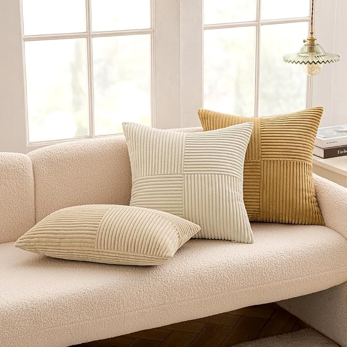 MIULEE Cream Decorative Euro Sham Pillow Covers 24x24 Inch - Image 5