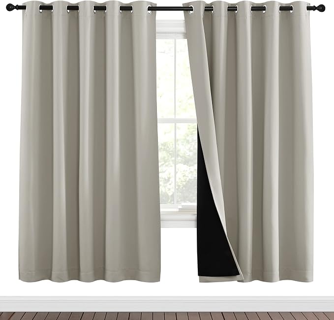 NICETOWN 100% Blackout Window Curtain Panels, Full Light Blocking Drapes - Image 2