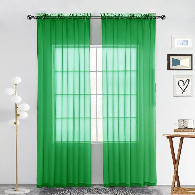 SpaceDresser Sheer Voile Window Treatment Rod Pocket Curtain Panels by SpaceDresser