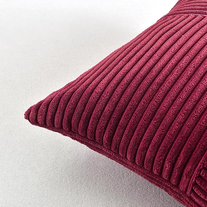 Fancy Homi 2 Packs Burgundy Long Lumbar Decorative Throw Pillow Covers 12x24 - Image 5
