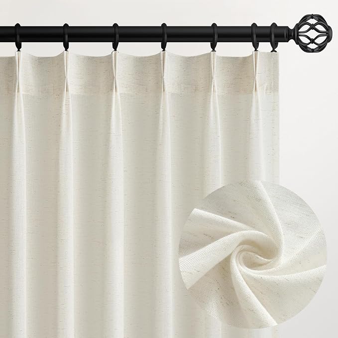 Pinch Pleated 92 Inch Curtains 2 Panels by Topfinel