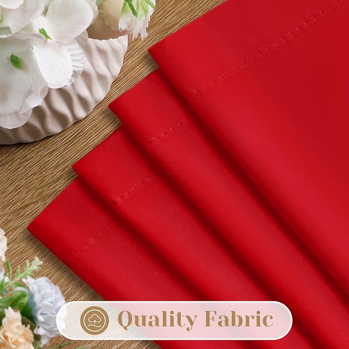 HOMEIDEAS Christmas Non-See-Through Red Privacy Sheer Curtains, 52 X 45 Inches - Image 4